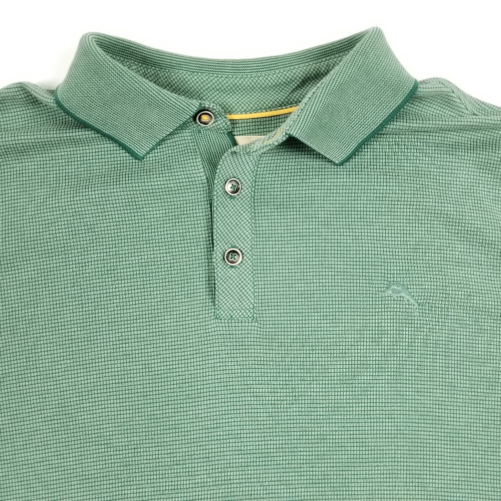Tommy Bahama Green Grid Polo XL